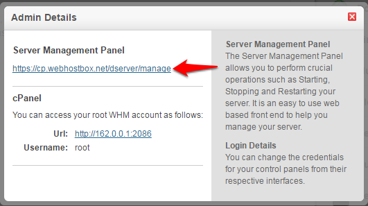 Accessing the Server Management Panel